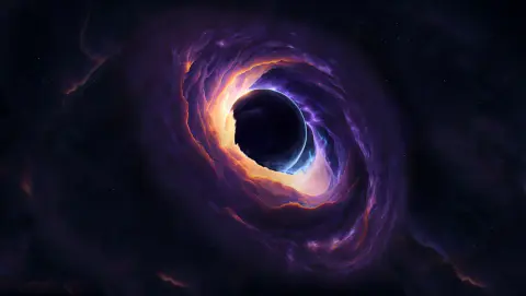 Glowing Black Hole in a Purple Nebula wallpaper preview