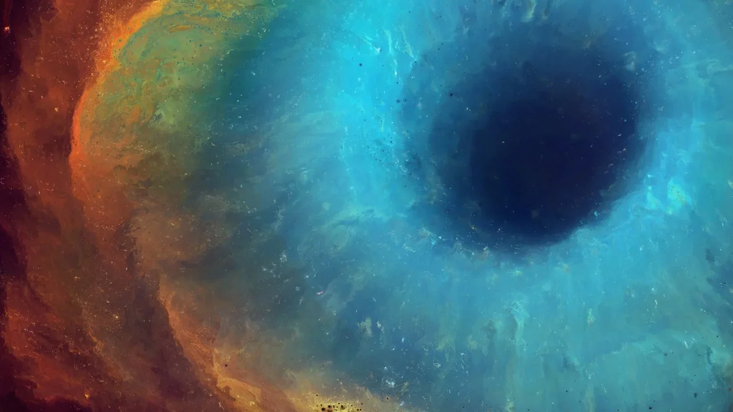 Turquoise Nebula around a Dark Void wallpaper preview